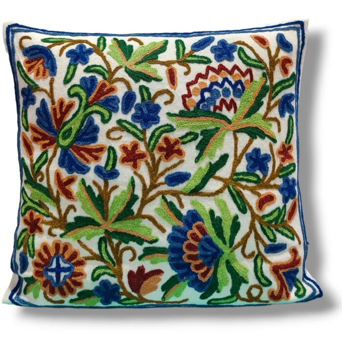 kashmiri crewel cushion covers handmade 30