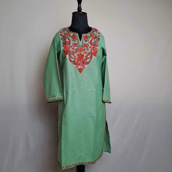 Full Sleeves Grey Aari Embroidered Kashmiri Kurti, Size : L, XL, Feature :  Comfortable, Dry Cleaning at Best Price in Srinagar