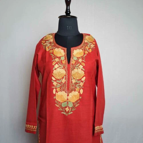 Women Chikankari Cotton Kurta ,handmade Design Kurta ,chikan Embroidery  Kurti ,traditional Indian Cotton Kashmiri Pan Design Kurti. - Etsy