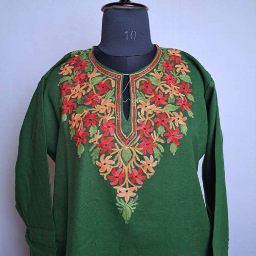 Full Sleeves Cotton Blend Kashmiri Embroidered Kurti, Technics : Attractive  Pattern, Occasion : Casual Wear at Rs 890 / Piece in Srinagar