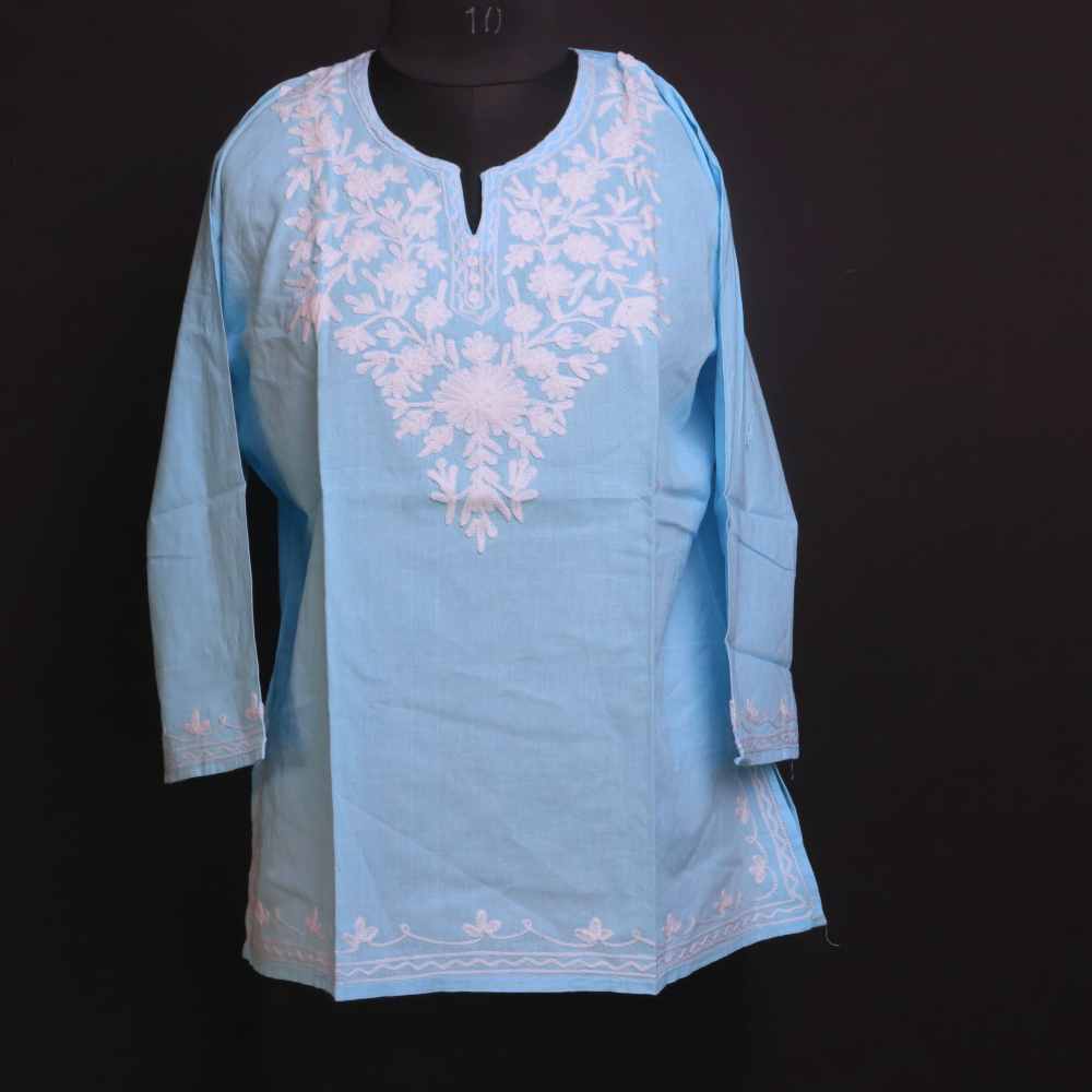 Kashmir Gallery Kashmiri Kurti for Women Cotton Kurti with Embroidery - Pink