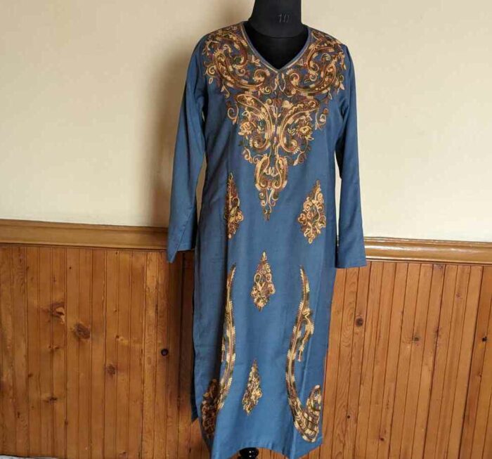 Kashmiri embroidery winter dress 20240213 06a