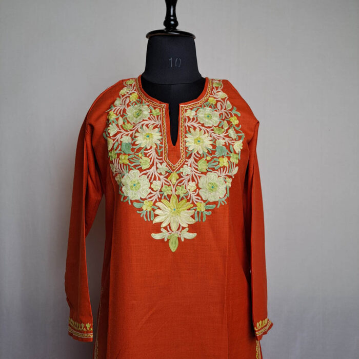 Kashmiri Long Top - Orange main image 0