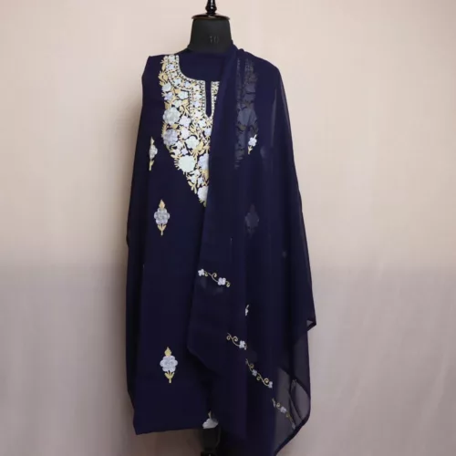 navy blue Kashmiri Georgette Ladies Suit 1