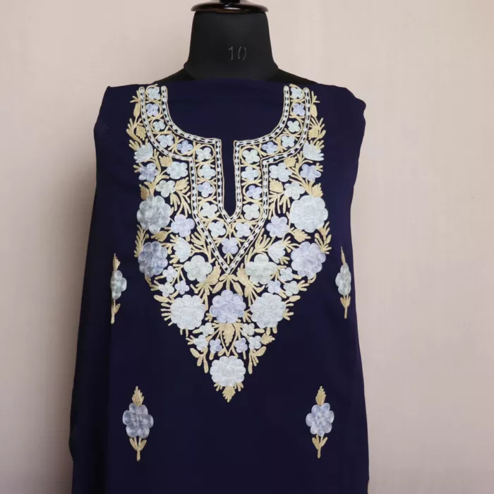 navy blue Kashmiri Georgette Ladies Suit 2 jpg