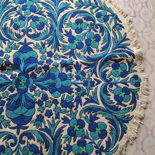 white blue green rug