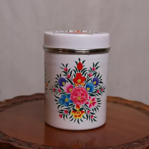 Hand Painted Stainless Canister 2