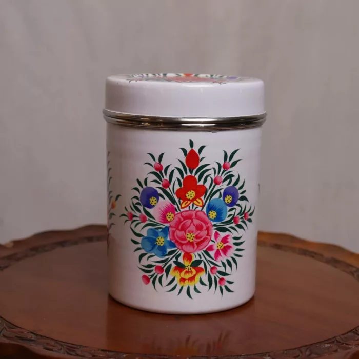 Hand Painted Stainless Canister 2 jpg