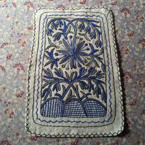 blue white kashmiri rug
