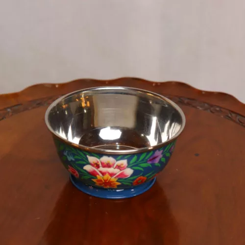 hand painter steel bowl enamelware kashmir 3