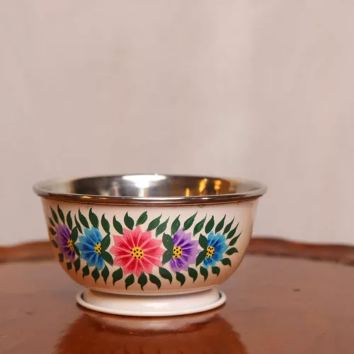 hand painter steel bowl enamelware kashmir 4