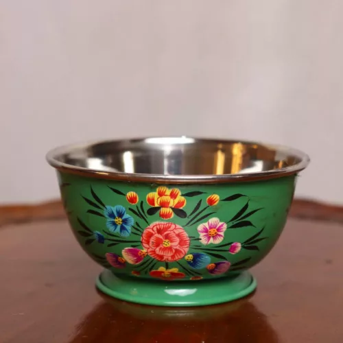 hand painter steel bowl enamelware kashmir 7