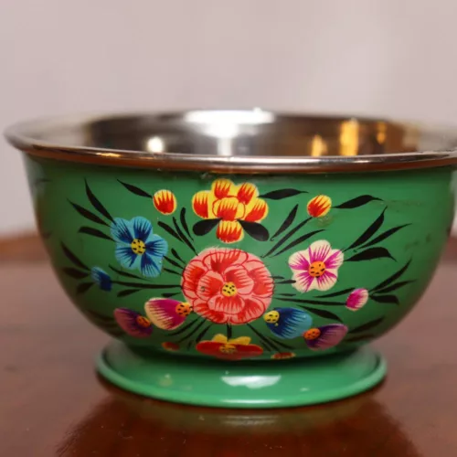 hand painter steel bowl enamelware kashmir 8