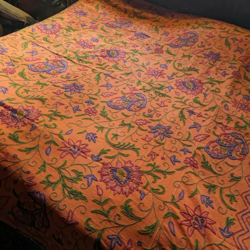 orange saffron bed cover
