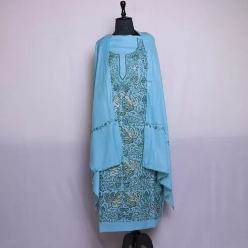 Kashmiri Supan Suits With Aari Embroidery   - Blue