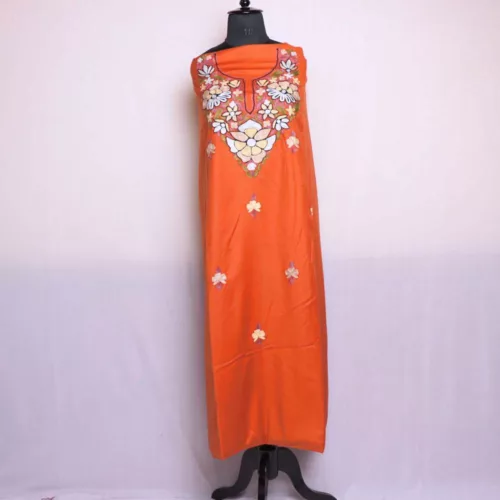 Women Cotton Suits with Kashmiri Hand Embroidery Two Piece Suit - Brown main image 1