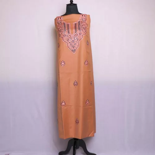 Kashmir Gallery Women Woolen Kashmiri Suits Semi Pashmina - Camel Brown