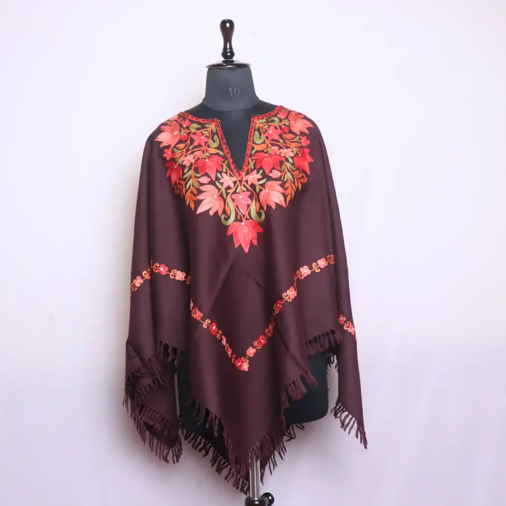 embroidered poncho dress Josefina Embroidery Poncho Red / One size main image 0