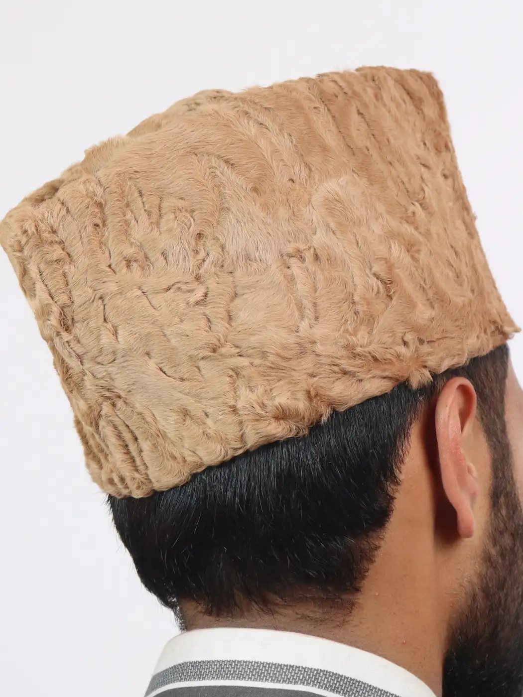 Premium Light Brown Karakul Cap – Made in Kashmir Hat - Gyawun